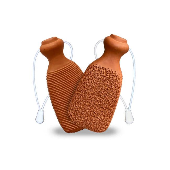 Indus Origins Handcrafted Terracotta Foot Scrubber/Pumice Stone Foot Exfoliator Scrubber Callus Remover Hover Image