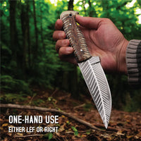 MAM Handmade stainless steel knife-9 inch with resin handle and leather sheath for hunting, camping, EDC and other outdoor adventures.