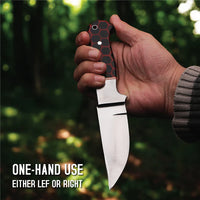 MAM Handcrafted, Durable stainless steel knife-9 inch with honeycomb style Resin handle and leather sheath for hunting, camping, EDC and other outdoor adventures.