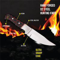 MAM Handcrafted, Durable stainless steel knife-9 inch with honeycomb style Resin handle and leather sheath for hunting, camping, EDC and other outdoor adventures.
