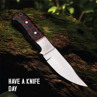 MAM Handcrafted, Durable stainless steel knife-9 inch with honeycomb style Resin handle and leather sheath for hunting, camping, EDC and other outdoor adventures.