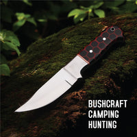 MAM Handcrafted, Durable stainless steel knife-9 inch with honeycomb style Resin handle and leather sheath for hunting, camping, EDC and other outdoor adventures.