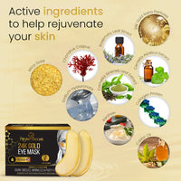 Pristine Beauty 24K Gold Eye Mask– 20 Pairs - Puffy Eyes and Dark Circles Treatments, Revitalize and Refresh Your Skin